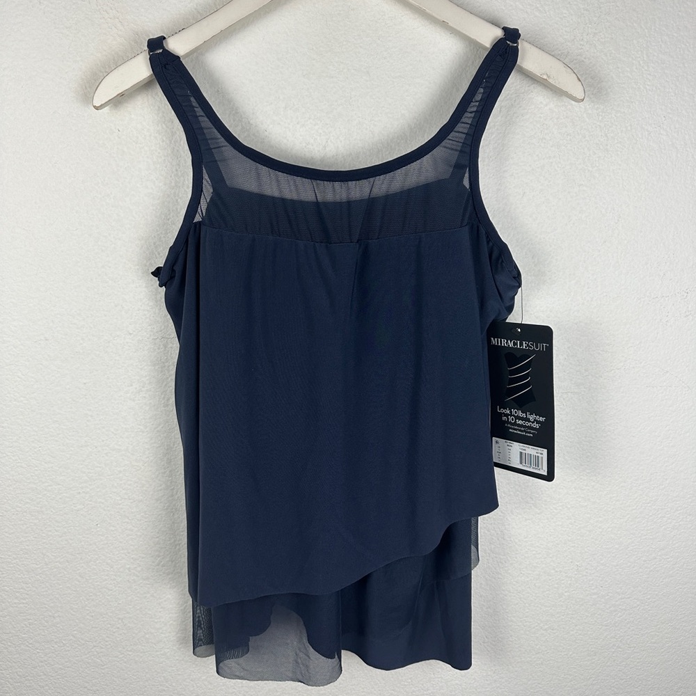 Miraclesuit Swimwear Mirage Underwire Bra Tankini Bathing Suit Top Women 12 NWT